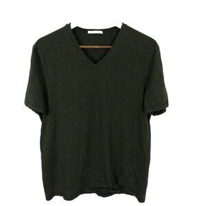 ONS Clothing Green V Neck T Shirt Men's L Short Sleeve Casual Basic